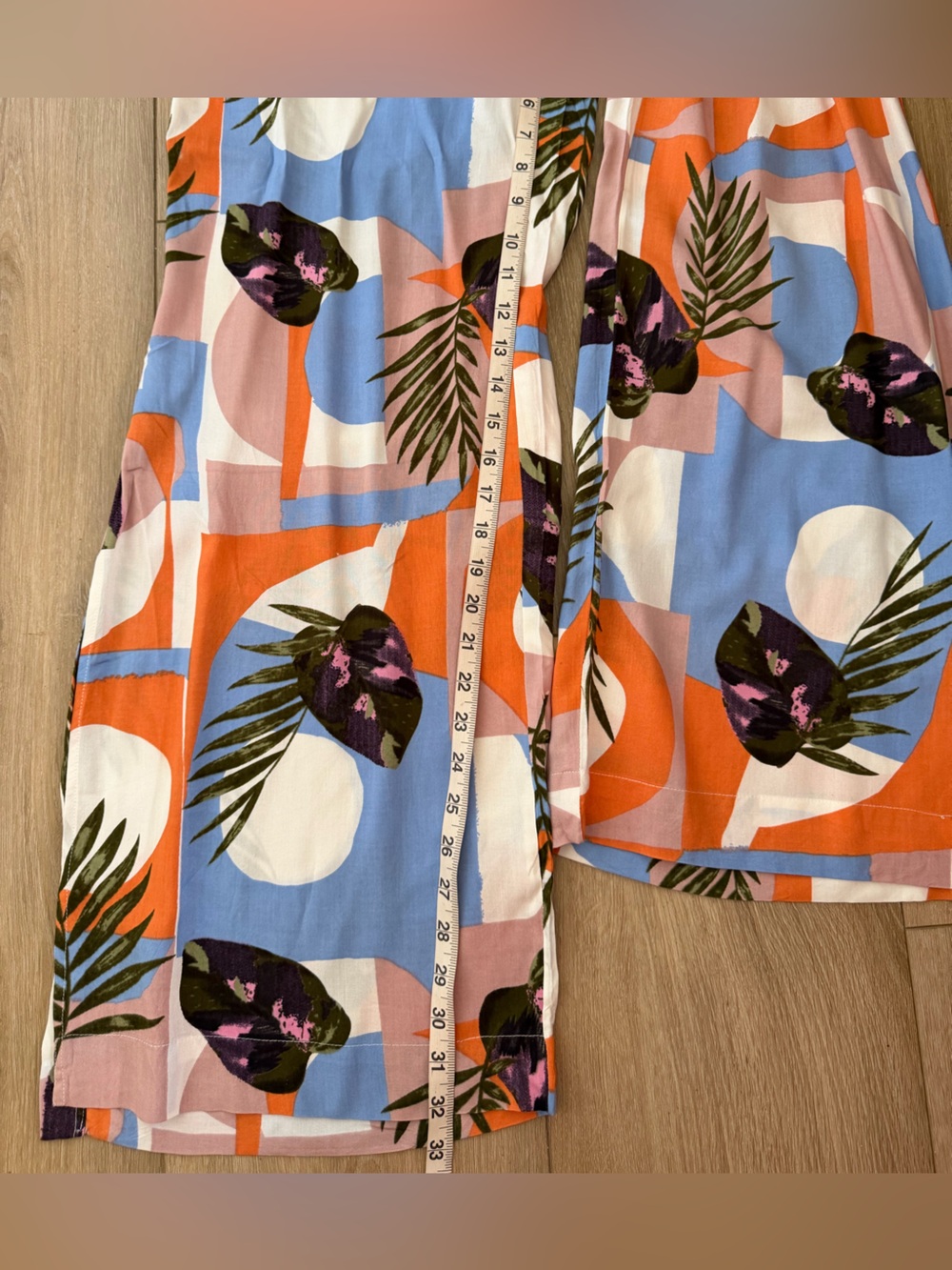 THREAD STORY Tropical Print Wide-Leg Pants with Side Slits NWT - Picture 5 of 9